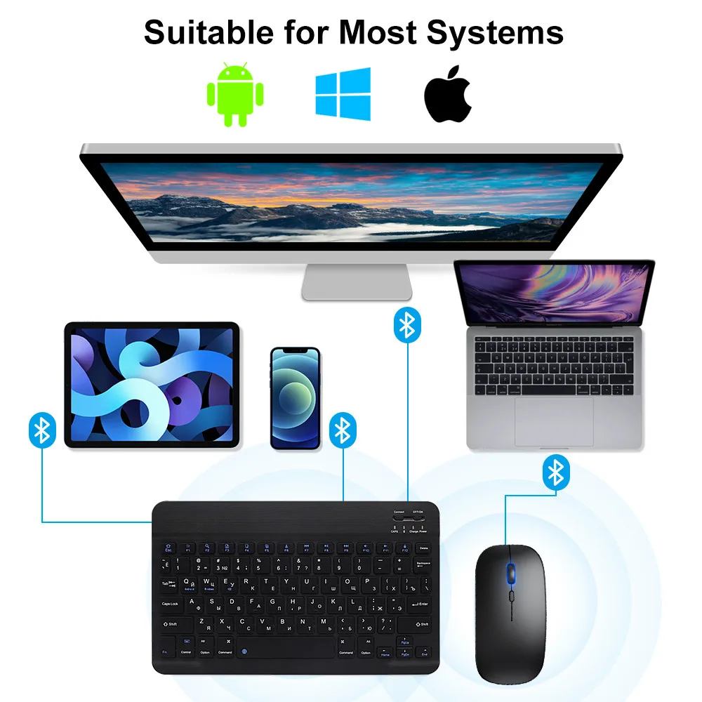 ماوس لوحة مفاتيح لاسلكي بلوتوث - مراجعة Mini Wireless Mouse وسعره