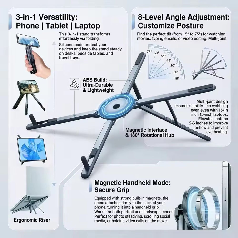 حامل هاتف مغناطيسي محمول وعصا  - مراجعة Laptop Office Accessories وسعره