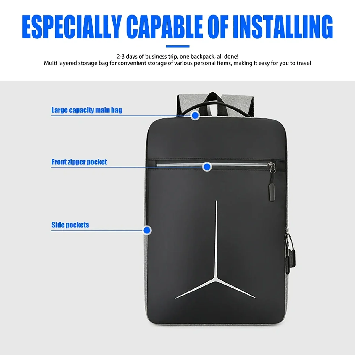 حقيبة ظهر عصرية مضادة للسرقة م - مراجعة Laptop Bag Waterproof وسعره